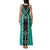Teal Niho Taniwha Mix Poutama Family Matching Tank Maxi Dress and Hawaiian Shirt Unique Taniko Aotearoa