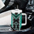 Teal Niho Taniwha Mix Poutama Tumbler With Handle Unique Taniko Aotearoa
