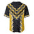 Yellow Niho Taniwha Mix Poutama Baseball Jersey Unique Taniko Aotearoa
