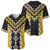Yellow Niho Taniwha Mix Poutama Baseball Jersey Unique Taniko Aotearoa