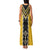 Yellow Niho Taniwha Mix Poutama Family Matching Tank Maxi Dress and Hawaiian Shirt Unique Taniko Aotearoa