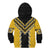 Yellow Niho Taniwha Mix Poutama Kid Hoodie Unique Taniko Aotearoa