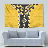 Yellow Niho Taniwha Mix Poutama Tapestry Unique Taniko Aotearoa