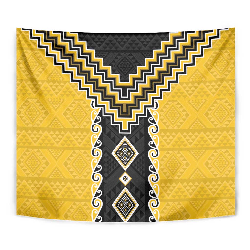 Yellow Niho Taniwha Mix Poutama Tapestry Unique Taniko Aotearoa