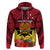 Papua New Guinea Hoodie Bird Of Paradise Mix Polynesian Pattern LT01 Red - Polynesian Pride