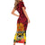 Personalised Papua New Guinea Short Sleeve Bodycon Dress Bird Of Paradise Mix Polynesian Pattern LT01 - Polynesian Pride