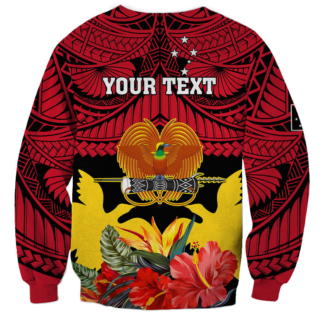 Personalised Papua New Guinea Sweatshirt Bird Of Paradise Mix Polynesian Pattern LT01 - Polynesian Pride