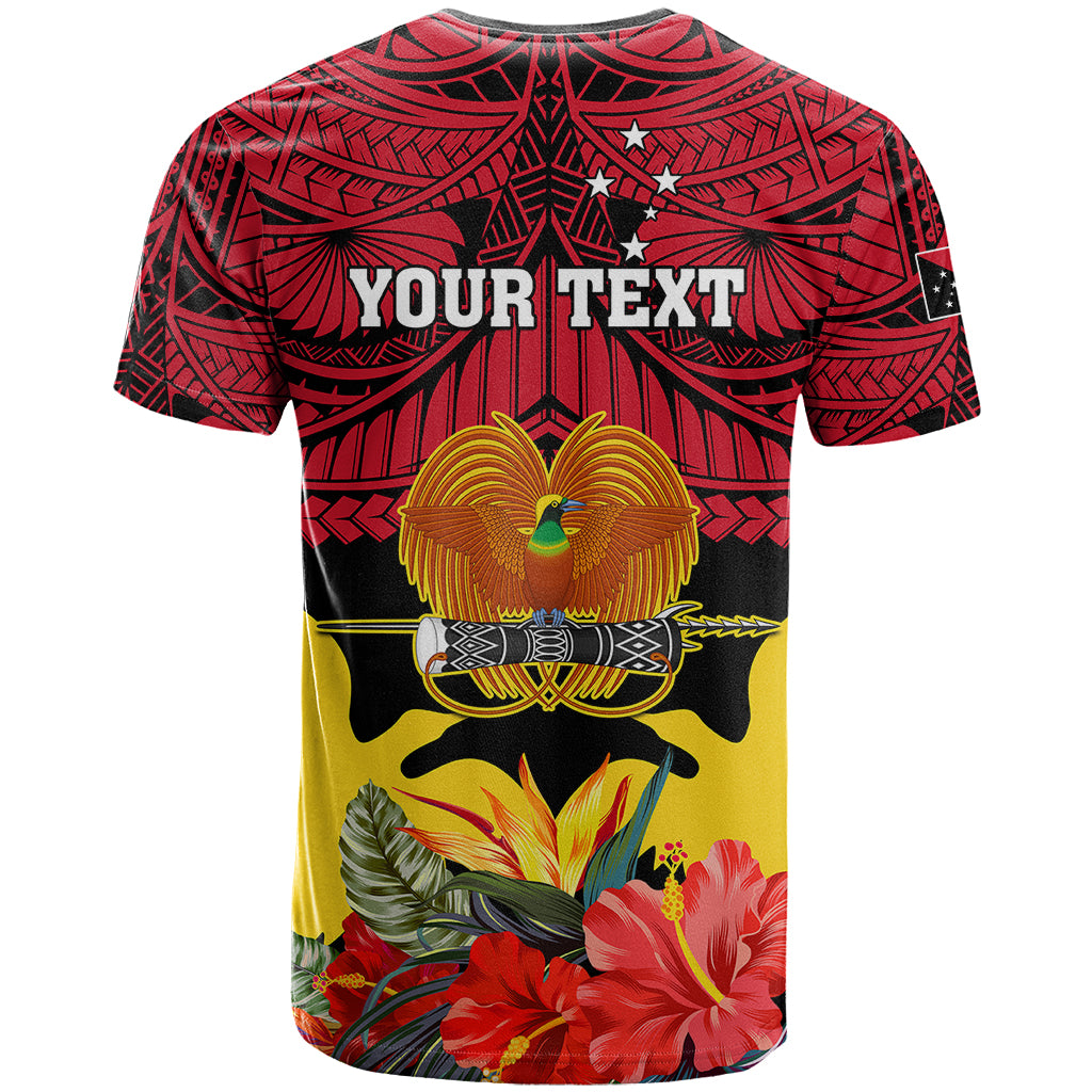Personalised Papua New Guinea T Shirt Bird Of Paradise Mix Polynesian Pattern LT01 - Polynesian Pride