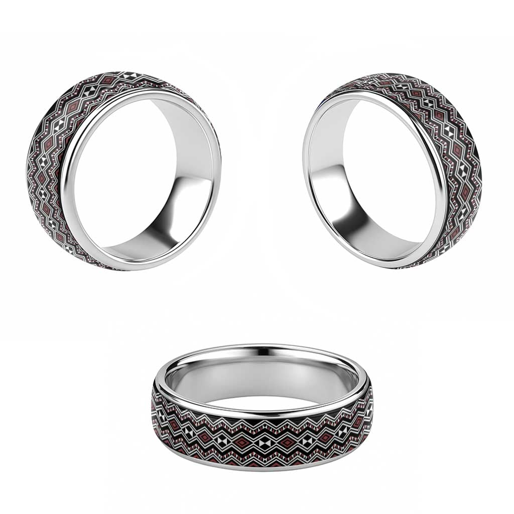 Aotearoa Brown Taniko Pattern Special Classic Ring - Polynesian Pride