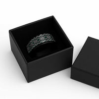Aotearoa Green Taniko Pattern Special Spinner Ring - Polynesian Pride