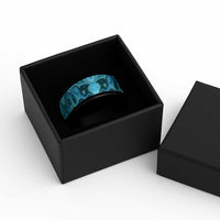 Turquoise Paua Shell Pattern Unique Spinner Ring - Polynesian Pride
