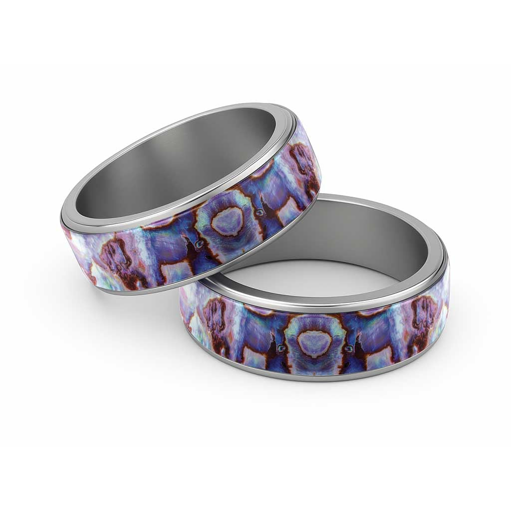 Purple Pastel Paua Shell Pattern Unique Classic Ring - Polynesian Pride