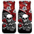 Hawaii Halloween Car Mats Hibiscus Skull Kakau Pattern LT01 Red - Polynesian Pride