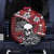 Hawaii Halloween Spare Tire Cover Hibiscus Skull Kakau Pattern LT01 Red - Polynesian Pride