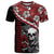 Hawaii Halloween T Shirt Hibiscus Skull Kakau Pattern LT01 Red - Polynesian Pride