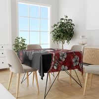 Hawaii Halloween Tablecloth Hibiscus Skull Kakau Pattern LT01 - Polynesian Pride