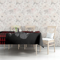 Hawaii Halloween Tablecloth Hibiscus Skull Kakau Pattern LT01 - Polynesian Pride
