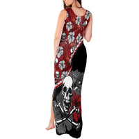 Hawaii Halloween Tank Maxi Dress Hibiscus Skull Kakau Pattern LT01 - Polynesian Pride