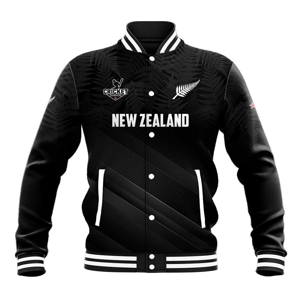 Custom New Zealand Cricket Baseball Jacket Aotearoa Black Cap Come On