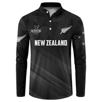 Custom New Zealand Cricket Button Sweatshirt Aotearoa Black Cap Come On