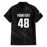 Custom New Zealand Cricket Family Matching Off The Shoulder Long Sleeve Dress and Hawaiian Shirt Aotearoa Black Cap Come On