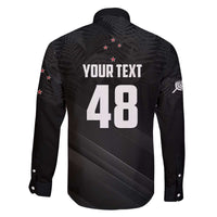 Custom New Zealand Cricket Family Matching Off The Shoulder Long Sleeve Dress and Hawaiian Shirt Aotearoa Black Cap Come On