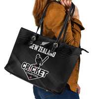 New Zealand Cricket Leather Tote Bag Aotearoa Black Cap Come On