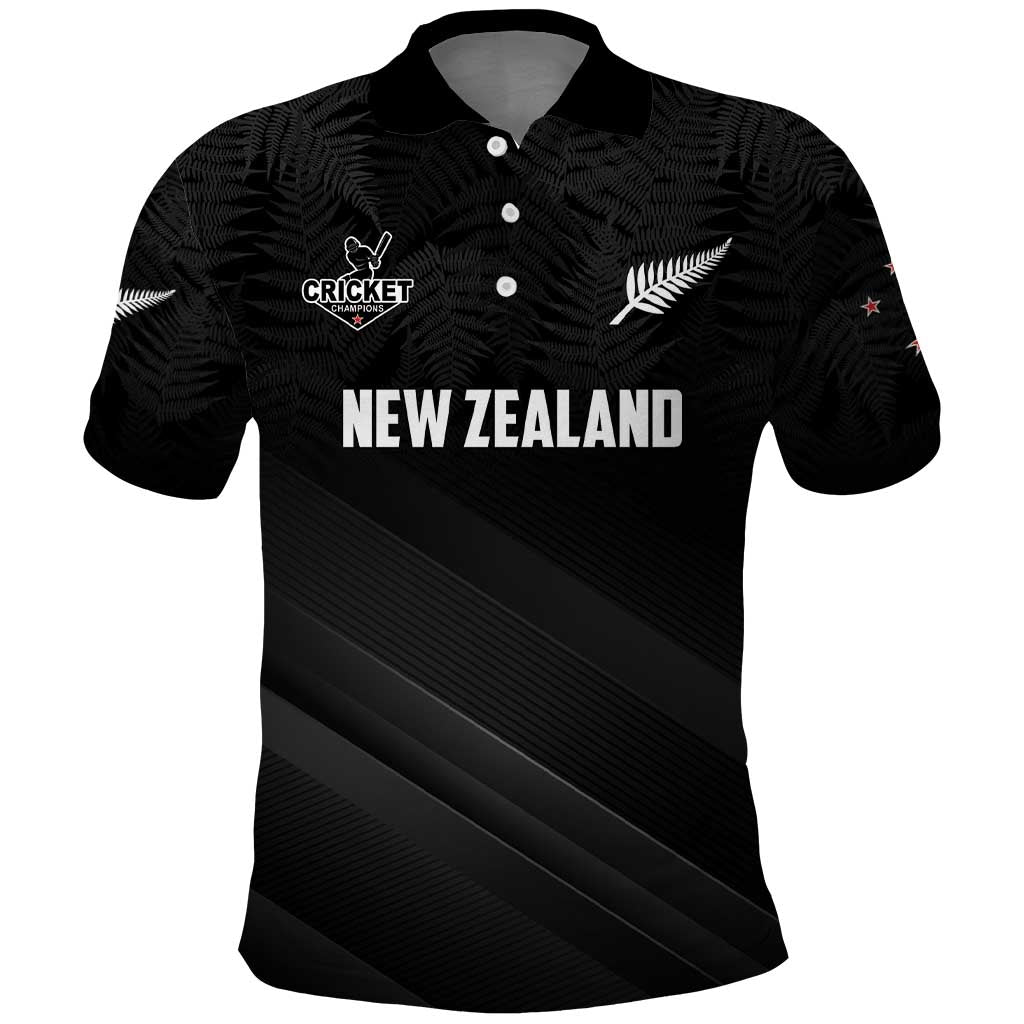 Custom New Zealand Cricket Polo Shirt Aotearoa Black Cap Come On LT01 Black - Polynesian Pride