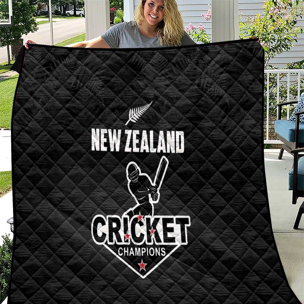 New Zealand Cricket Quilt Aotearoa Black Cap Come On