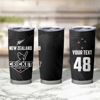 Custom New Zealand Cricket Tumbler Cup Aotearoa Black Cap Come On