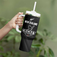 Custom New Zealand Cricket Tumbler With Handle Aotearoa Black Cap Come On