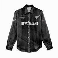 Custom New Zealand Cricket Women Casual Shirt Aotearoa Black Cap Come On