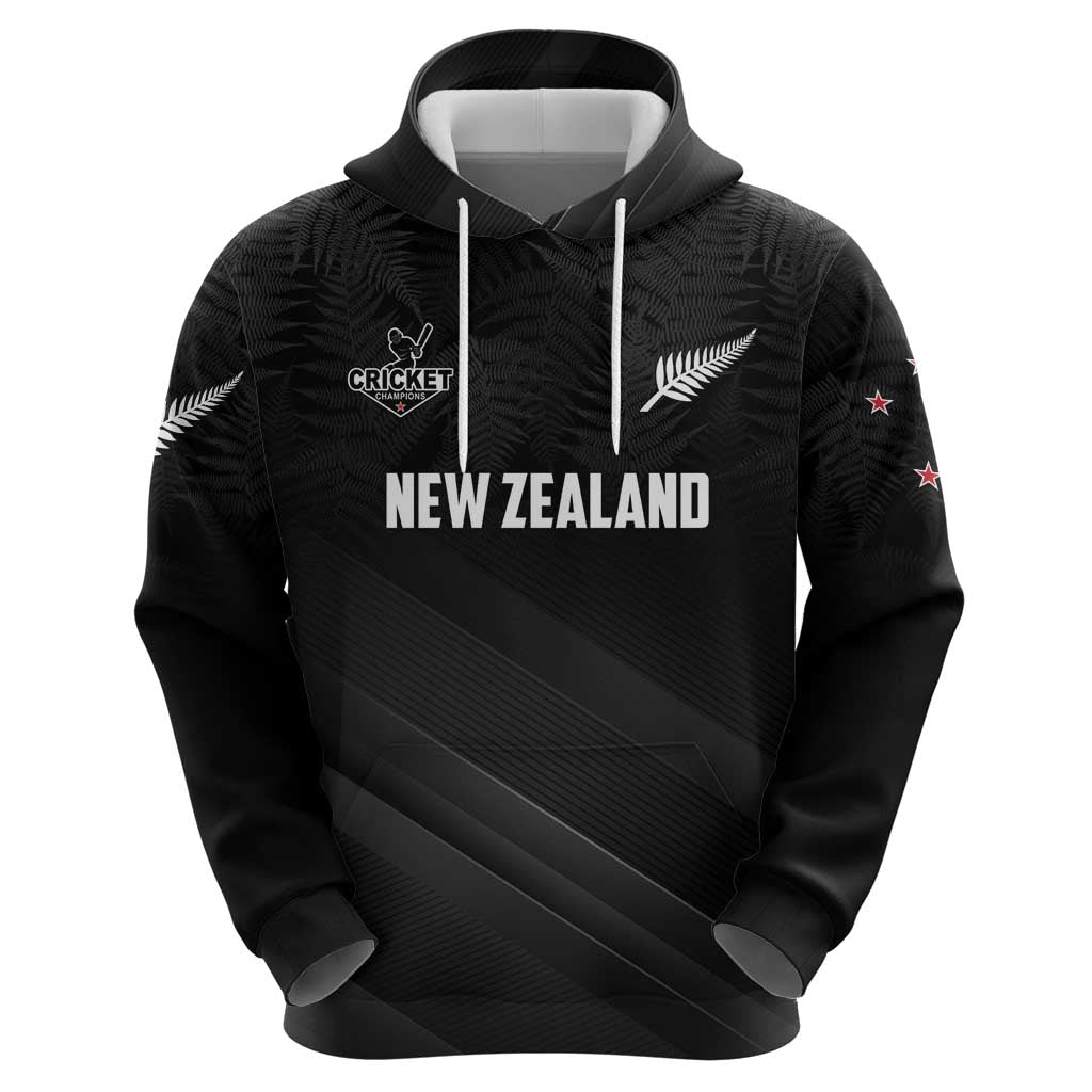 Custom New Zealand Cricket Zip Hoodie Aotearoa Black Cap Come On