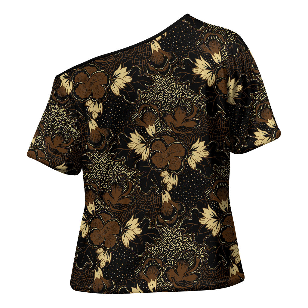 Javanese Batik Semen Cross Shoulder Shirt Indonesian Traditional Pattern