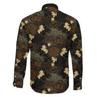 Javanese Batik Semen Family Matching Off Shoulder Maxi Dress and Hawaiian Shirt Indonesian Traditional Pattern
