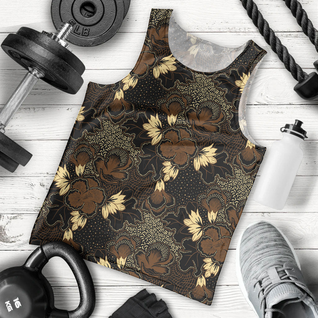 Javanese Batik Semen Men Tank Top Indonesian Traditional Pattern LT01 - Polynesian Pride