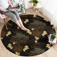 Javanese Batik Semen Round Carpet Indonesian Traditional Pattern
