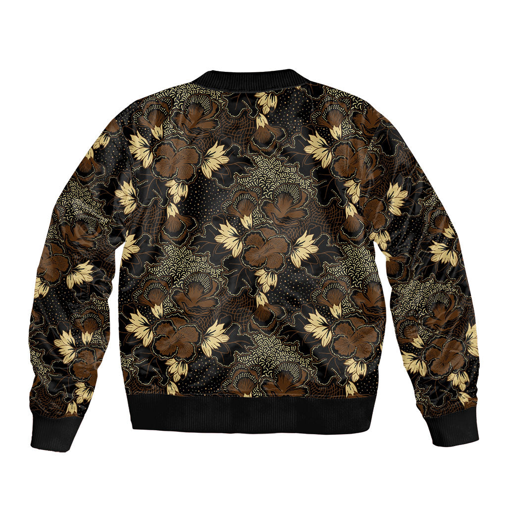 Javanese Batik Semen Sleeve Zip Bomber Jacket Indonesian Traditional Pattern LT01 - Polynesian Pride