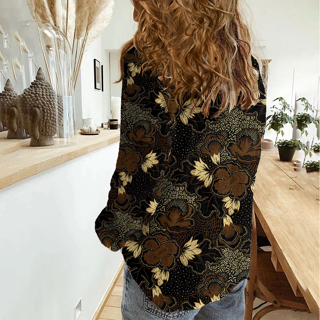 Javanese Batik Semen Women Casual Shirt Indonesian Traditional Pattern