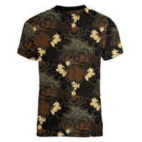 Javanese Batik Semen Women V-Neck T-Shirt Indonesian Traditional Pattern
