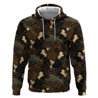 Javanese Batik Semen Zip Hoodie Indonesian Traditional Pattern LT01 Pullover Hoodie Black - Polynesian Pride