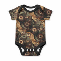 Batik Pedalaman Semen Lereng Style Baby Onesie Indonesian Traditional Pattern LT01 Black - Polynesian Pride