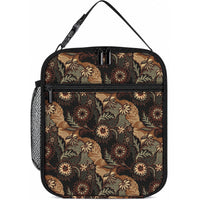 Batik Pedalaman Semen Lereng Style Lunch Bag Indonesian Traditional Pattern LT01 10.2 × 8.3 × 4.3 inch Black - Polynesian Pride