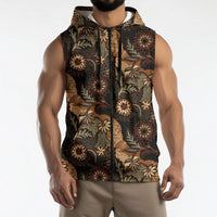 Batik Pedalaman Semen Lereng Style Sleeveless Zip Hoodie Indonesian Traditional Pattern