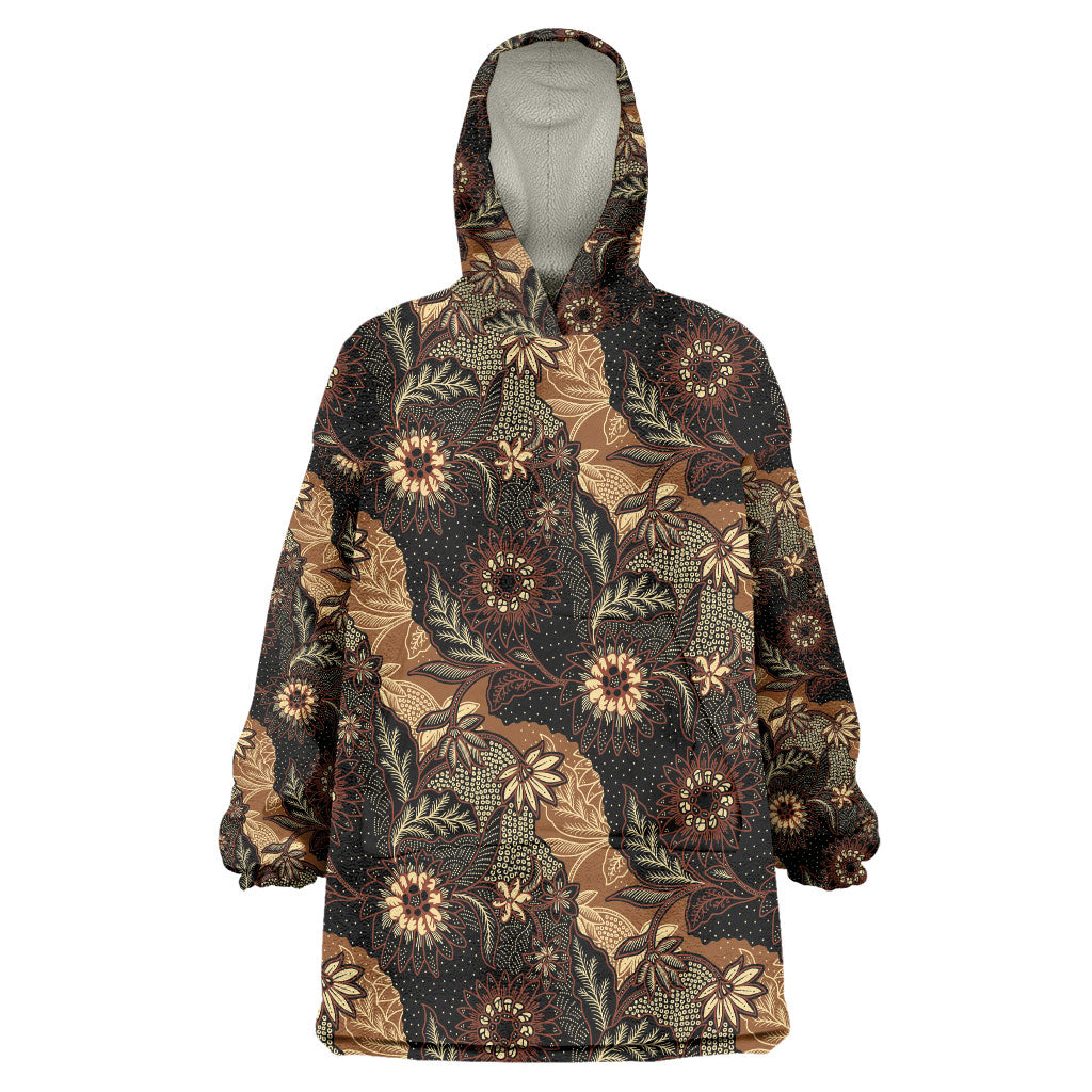 Batik Pedalaman Semen Lereng Style Wearable Blanket Hoodie Indonesian Traditional Pattern