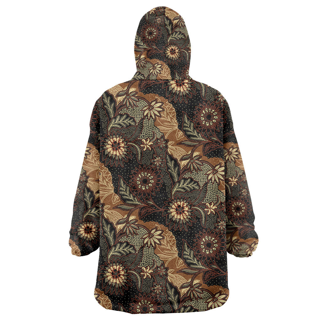 Batik Pedalaman Semen Lereng Style Wearable Blanket Hoodie Indonesian Traditional Pattern
