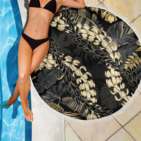 Gold Tropical Leaves Hawaii Mikioi Lei Beach Blanket Luxury Stylized - Polynesian Pride