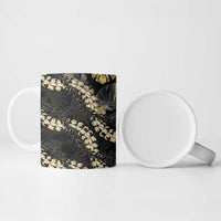 Gold Tropical Leaves Hawaii Mikioi Lei Ceramic Mug Luxury Stylized - Polynesian Pride
