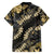 Gold Tropical Leaves Hawaii Mikioi Lei Family Matching Tank Maxi Dress and Hawaiian Shirt Luxury Stylized - Polynesian Pride