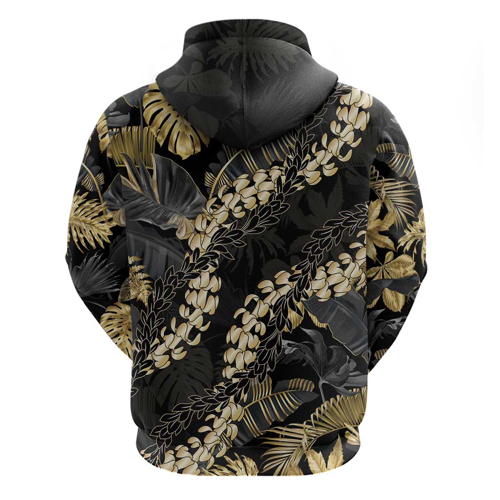 Gold Tropical Leaves Hawaii Mikioi Lei Hoodie Luxury Stylized - Polynesian Pride